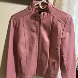 Pink leather jacket